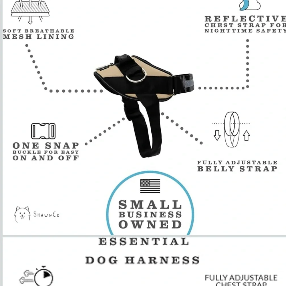Shawn and co Black and Tan Dog Harness. A - Picture 2 of 8